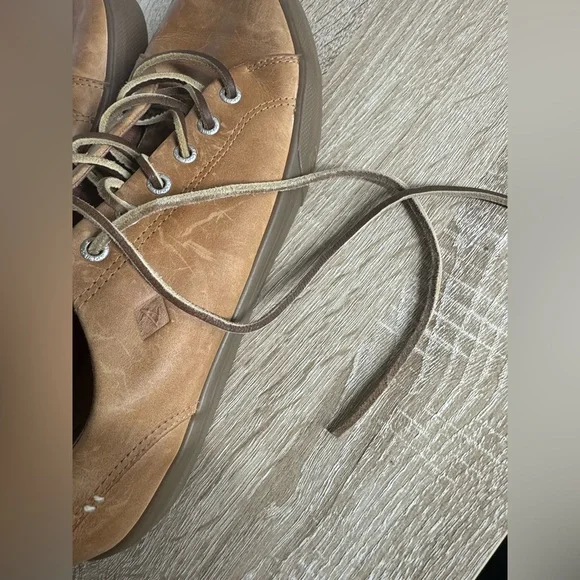 Sperry Striper II LTT Cognac Leather Low Top Sneakers Sahara Men 10 Oxford Shoes - Picture 11 of 12